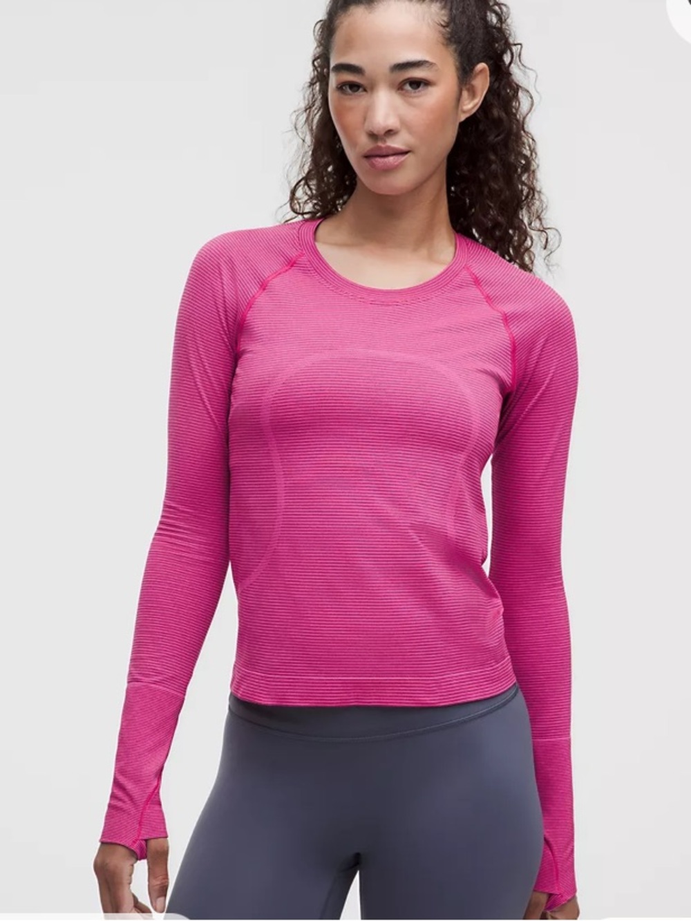 lululemon swiftly tech Women's Long Sleeve Crew in Bright Magenta